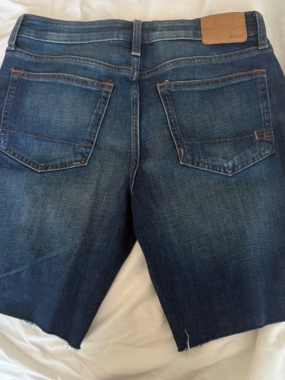 Aeropostale Distressed Dark Blue Denim Jean Shorts